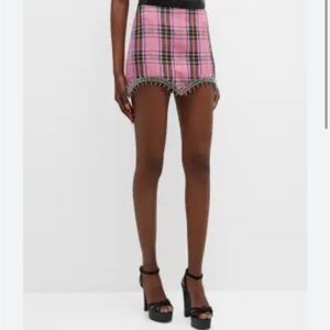 AREA crystal studded plaid mini skirt size XS